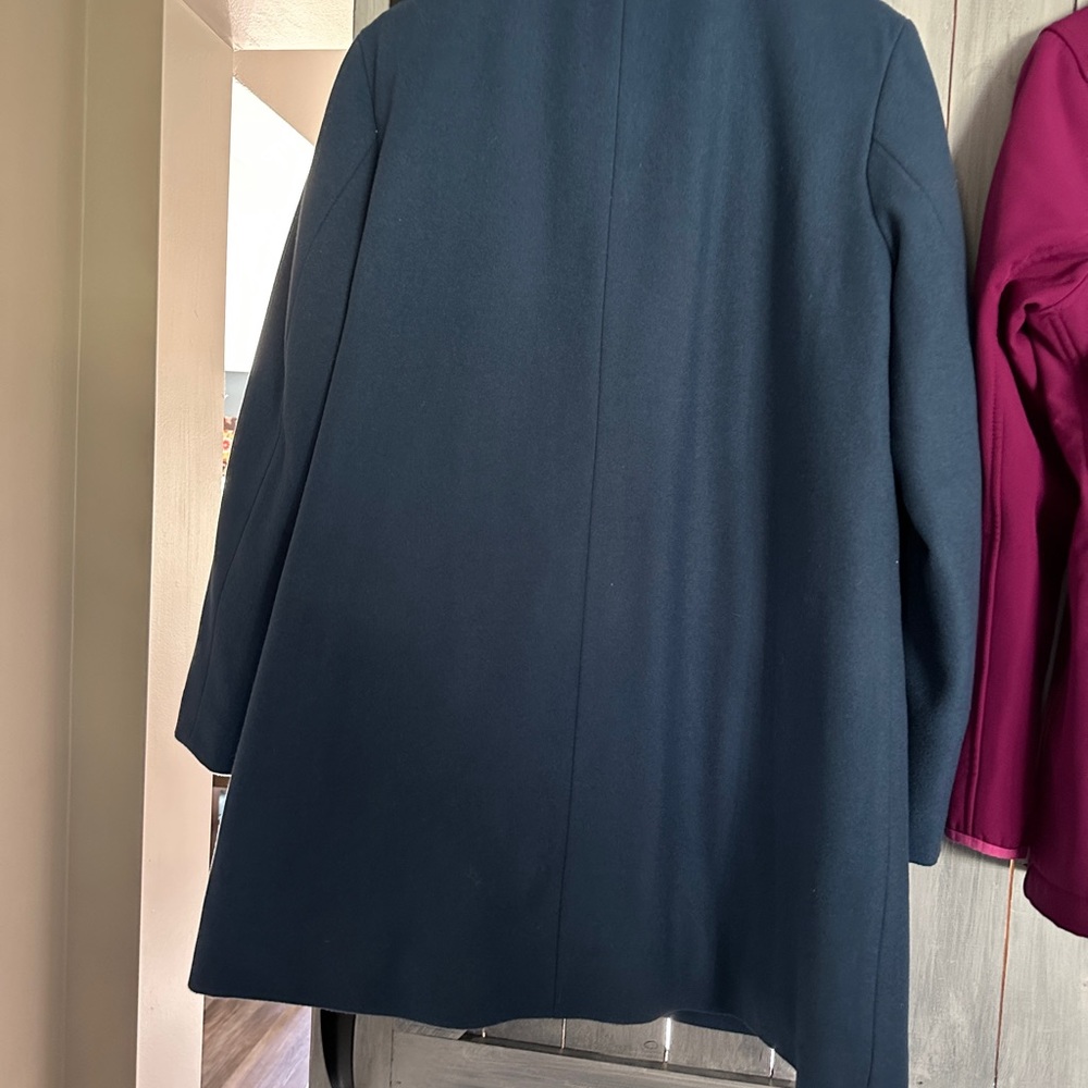 NEW Lands End Blue Wool Coat